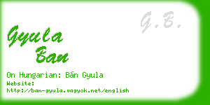 gyula ban business card